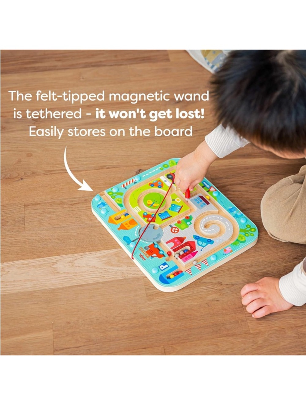HABA Busy Board for Toddlers: Town Magnetic Maze Puzzle Game - Picture 4 of 7